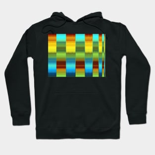 Yellow, Green and Blue Striped Abstract Pattern Hoodie